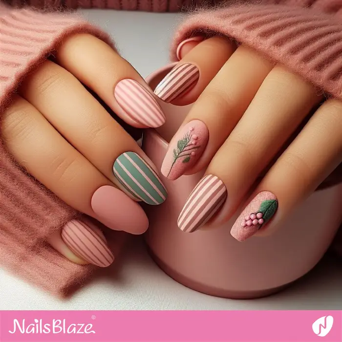 Peach Fuzz Striped Nails| Color of the Year 2024 - NB2142